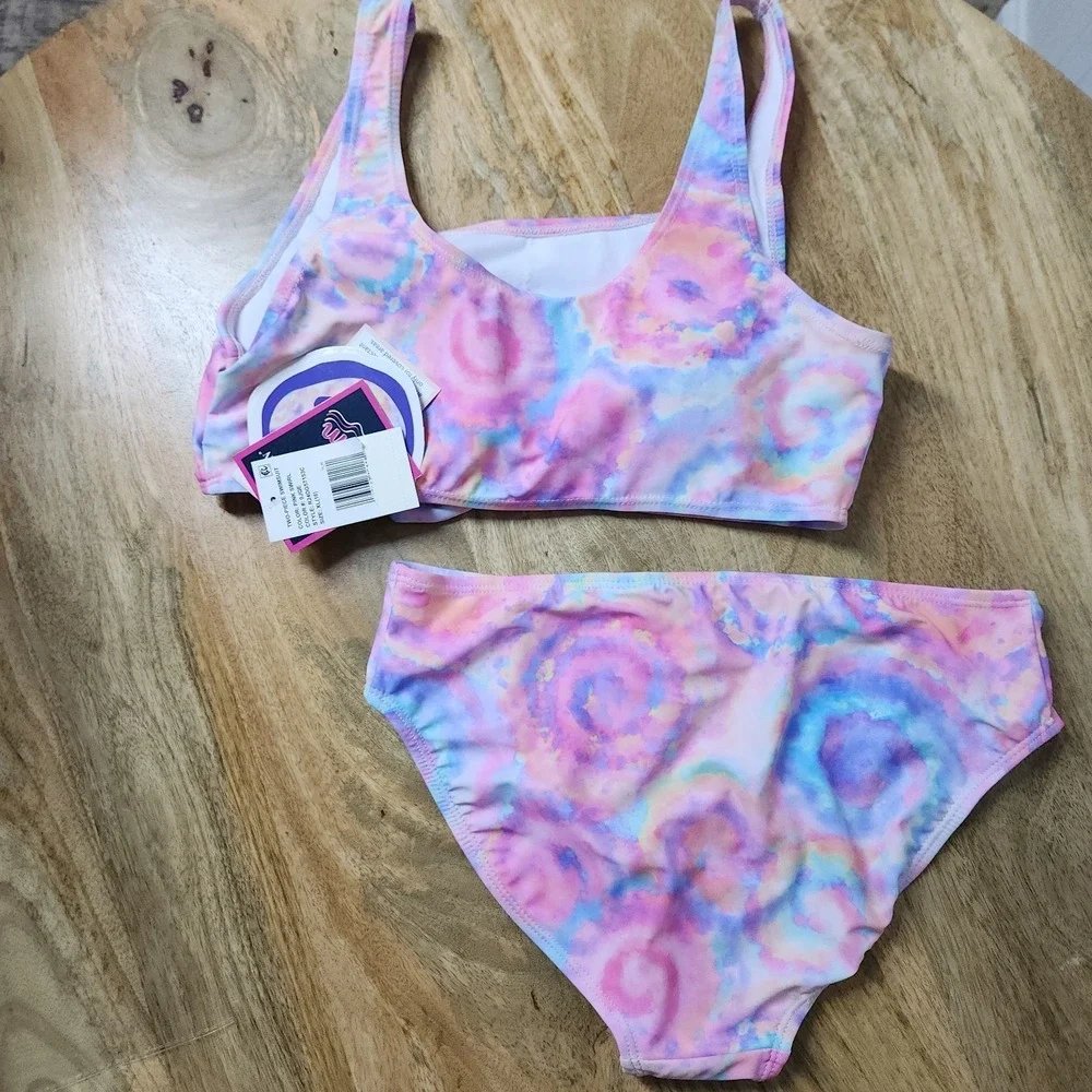 Andy & Evan Swimsuit Girls Size‎ 16 Two Piece Pink Tie Dye New Nwt